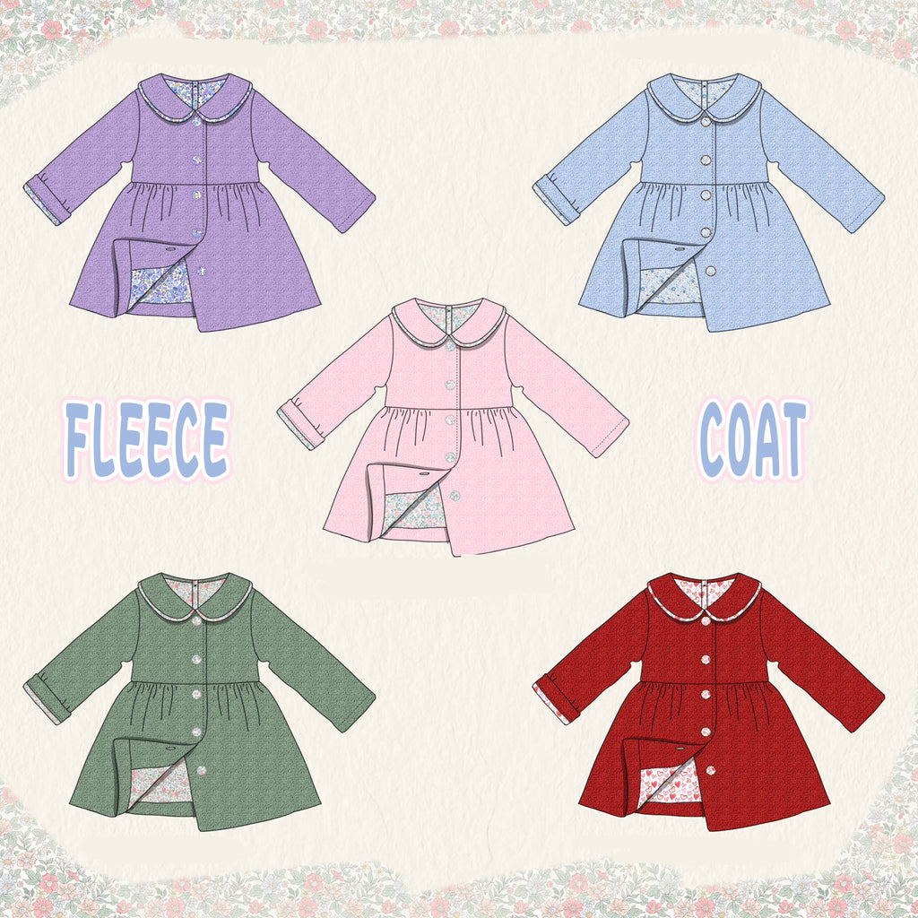 Multicolored fleece girl coat collection (ETA-MID/LATE NOVEMBER)