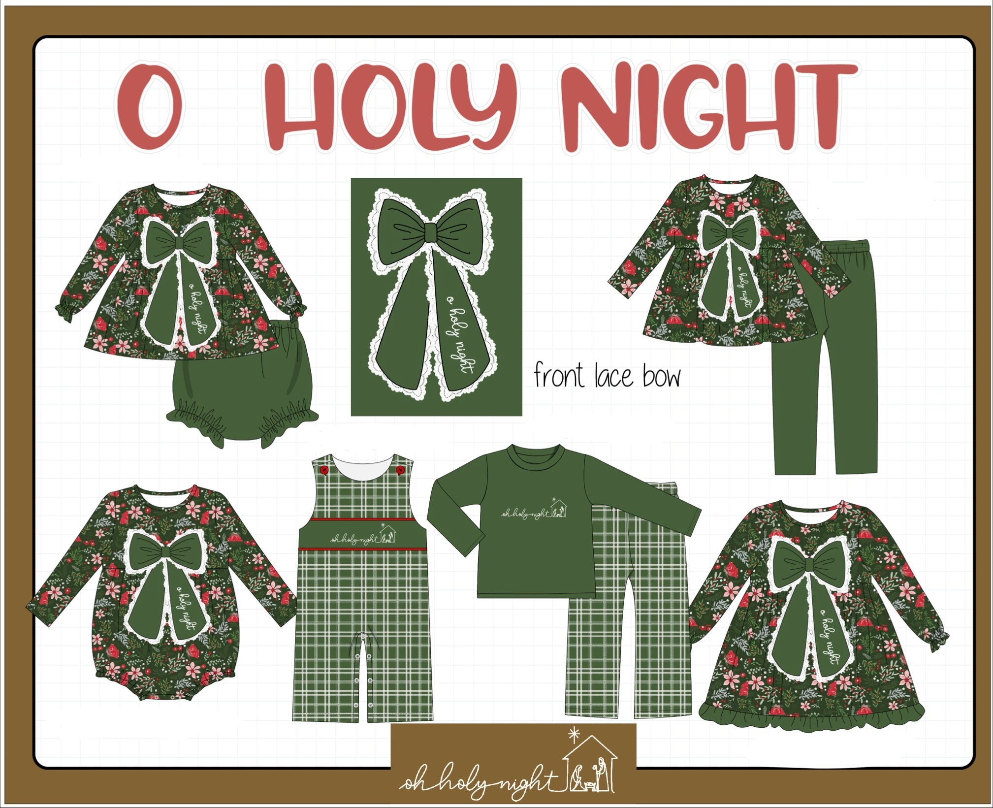 Green floral print bow collection (ETA-MID/LATE NOVEMBER)