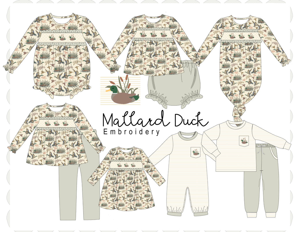 Green mallard embroidery collection (ETA-MID/LATE NOVEMBER)