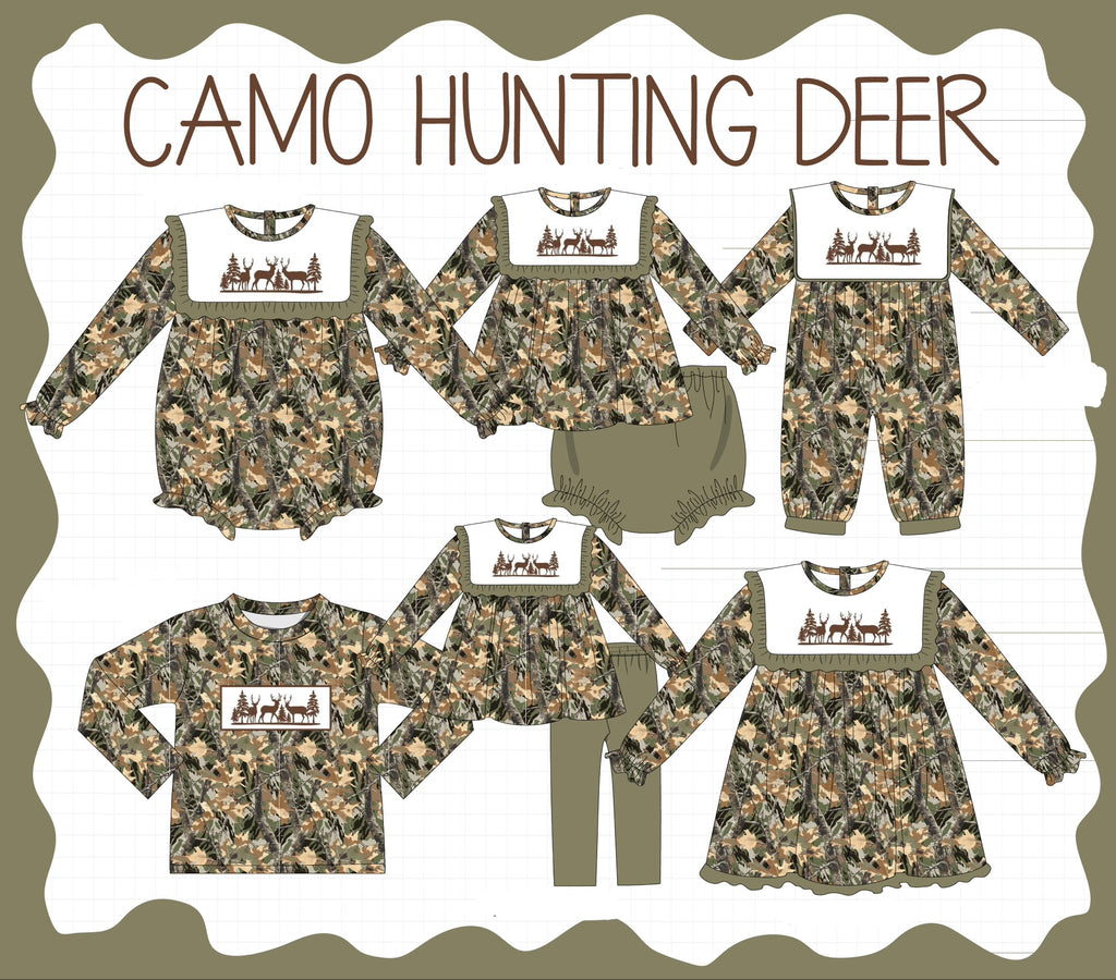 Camo hunting deer embroidery collection (ETA-MID/LATE NOVEMBER)