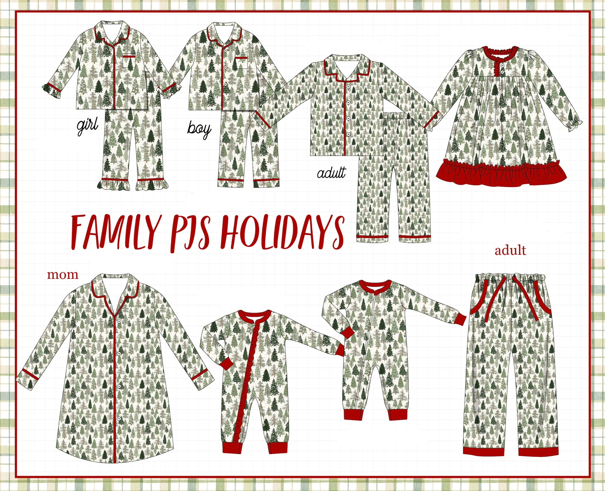 Christmas tree family pajama collection (ETA-MID/LATE NOVEMBER)