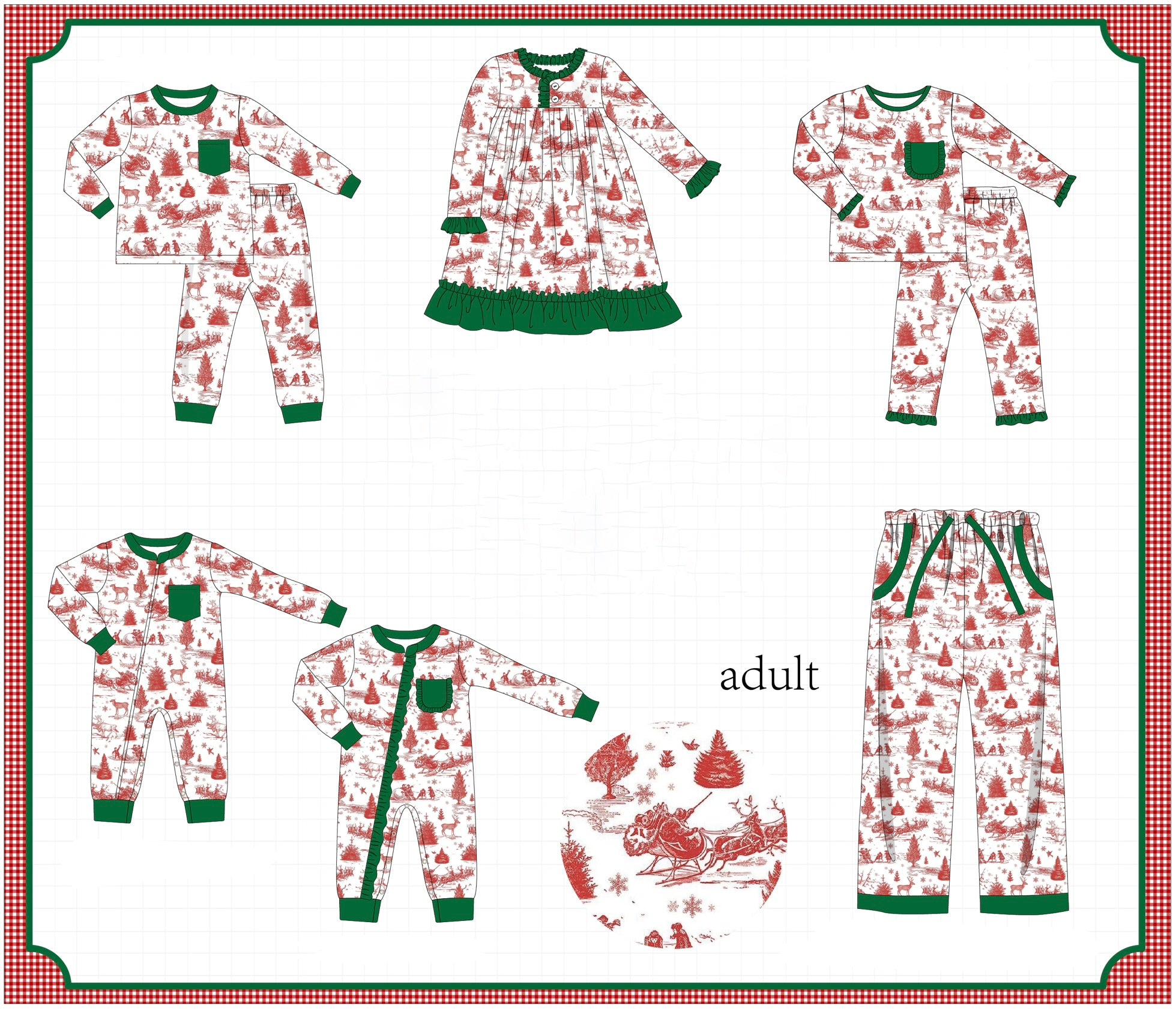 Classic Christmas Toile print collection (ETA-MID/LATE NOVEMBER)