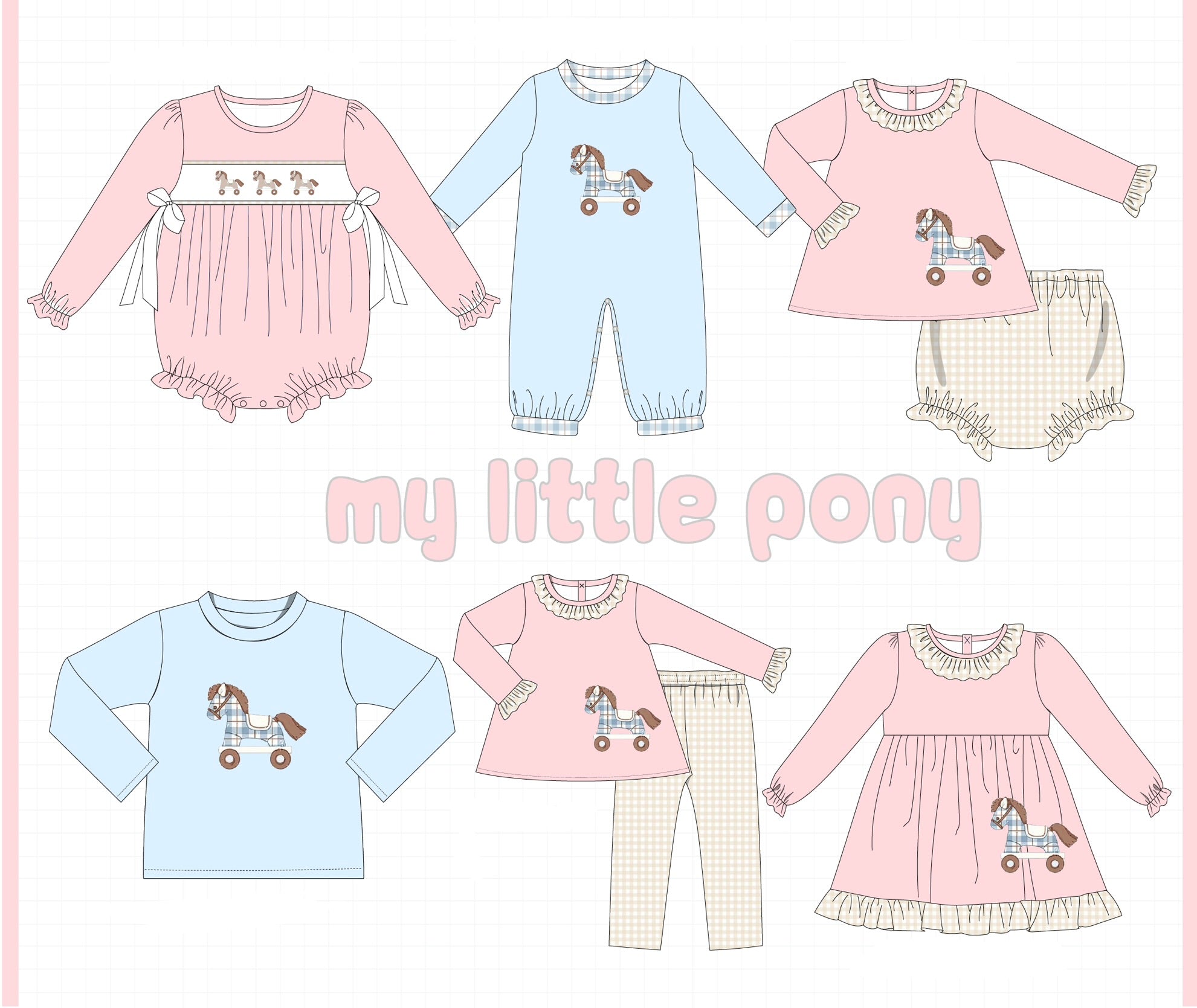 Pink&blue my little pony embroidery collection (ETA-MID/LATE NOVEMBER)