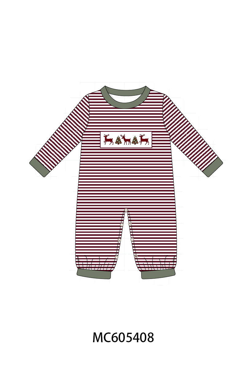 Maroon tree reindeer embroidery collection (ETA-MID/LATE NOVEMBER)