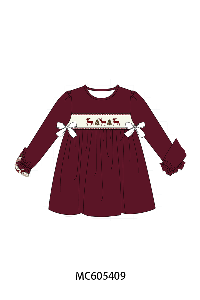 Maroon tree reindeer embroidery collection (ETA-MID/LATE NOVEMBER)