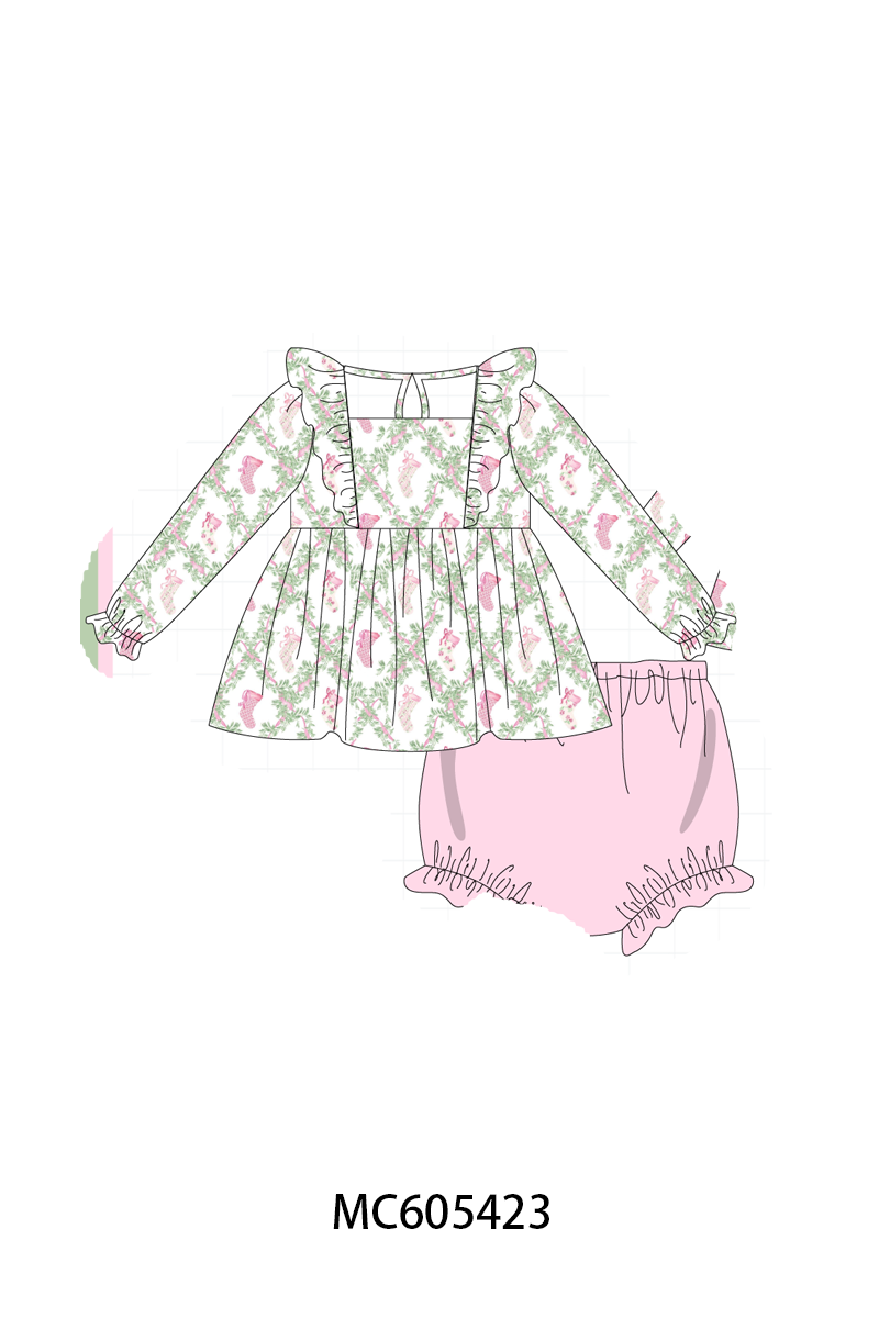 Pink holiday floral socks print collection (ETA-MID/LATE NOVEMBER)