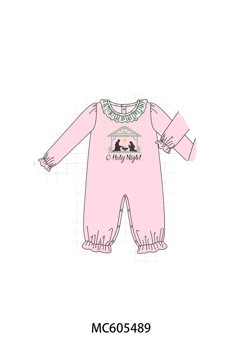 Pink&navy nativity embroidery ruffle gingham collection (ETA-MID/LATE NOVEMBER)