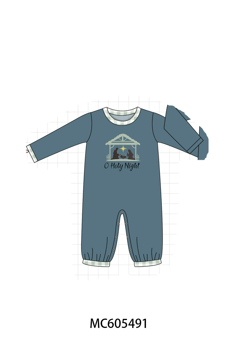 Pink&navy nativity embroidery ruffle gingham collection (ETA-MID/LATE NOVEMBER)