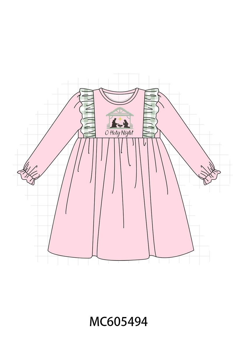 Pink&navy nativity embroidery ruffle gingham collection (ETA-MID/LATE NOVEMBER)