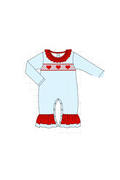 Blue valentine's day heart smocked collection
