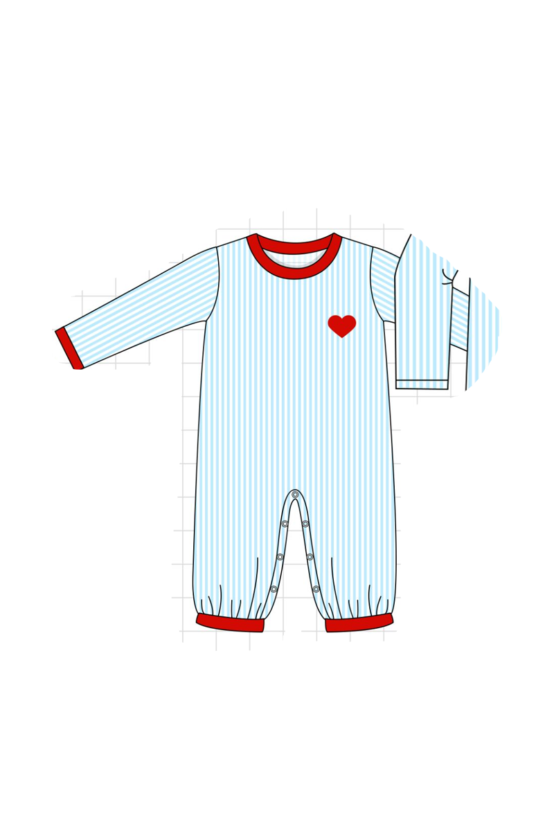 Blue valentine's day heart smocked collection