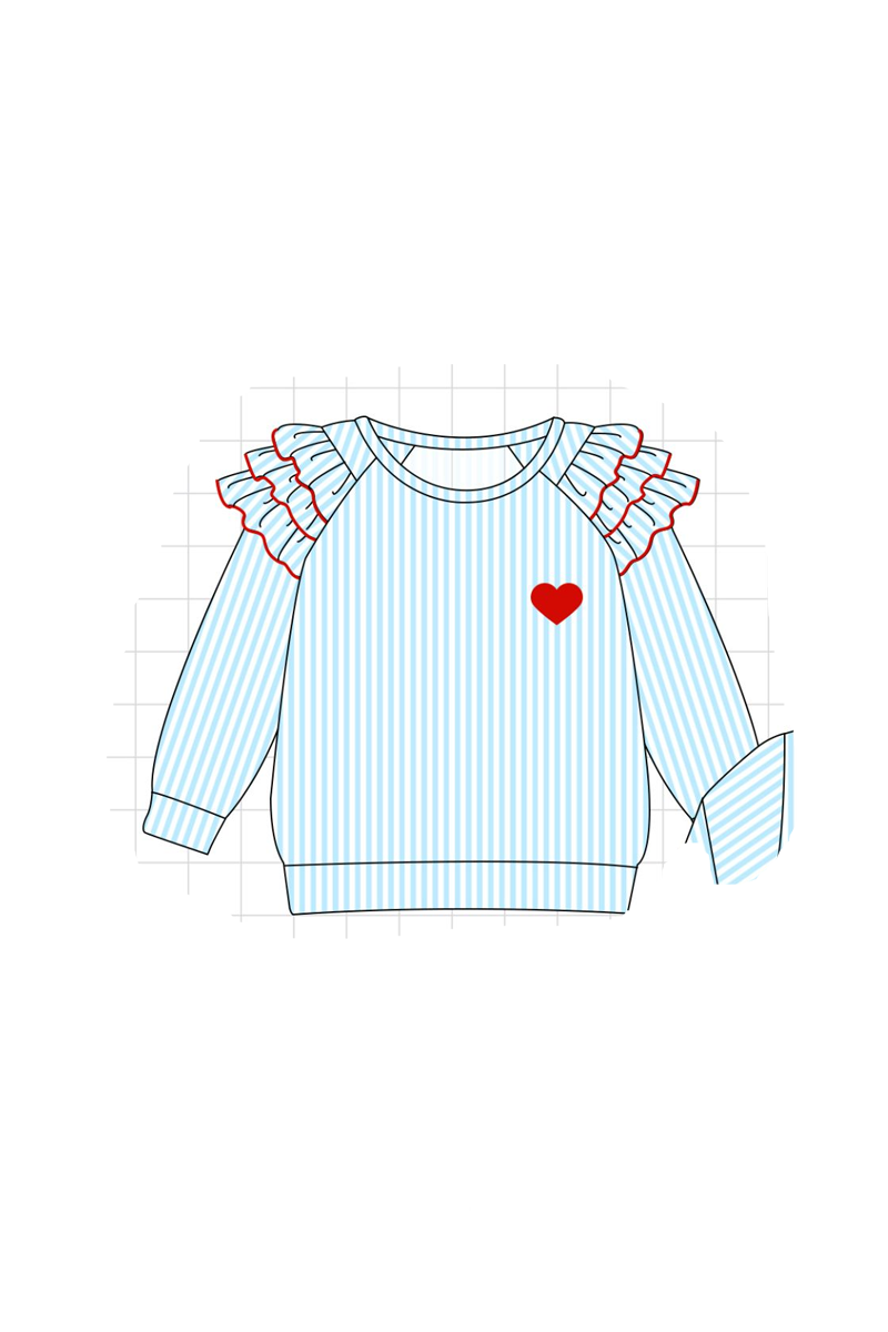 Blue valentine's day heart smocked collection