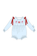 Blue valentine's day heart monogram embroidery collection