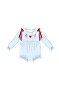Blue valentine's day heart embroidery collection