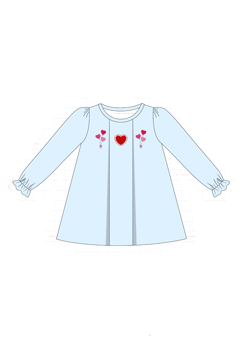 Blue valentine's day heart embroidery collection