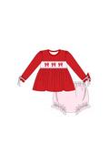 Red&navy valentine's day bow train embroidery collection