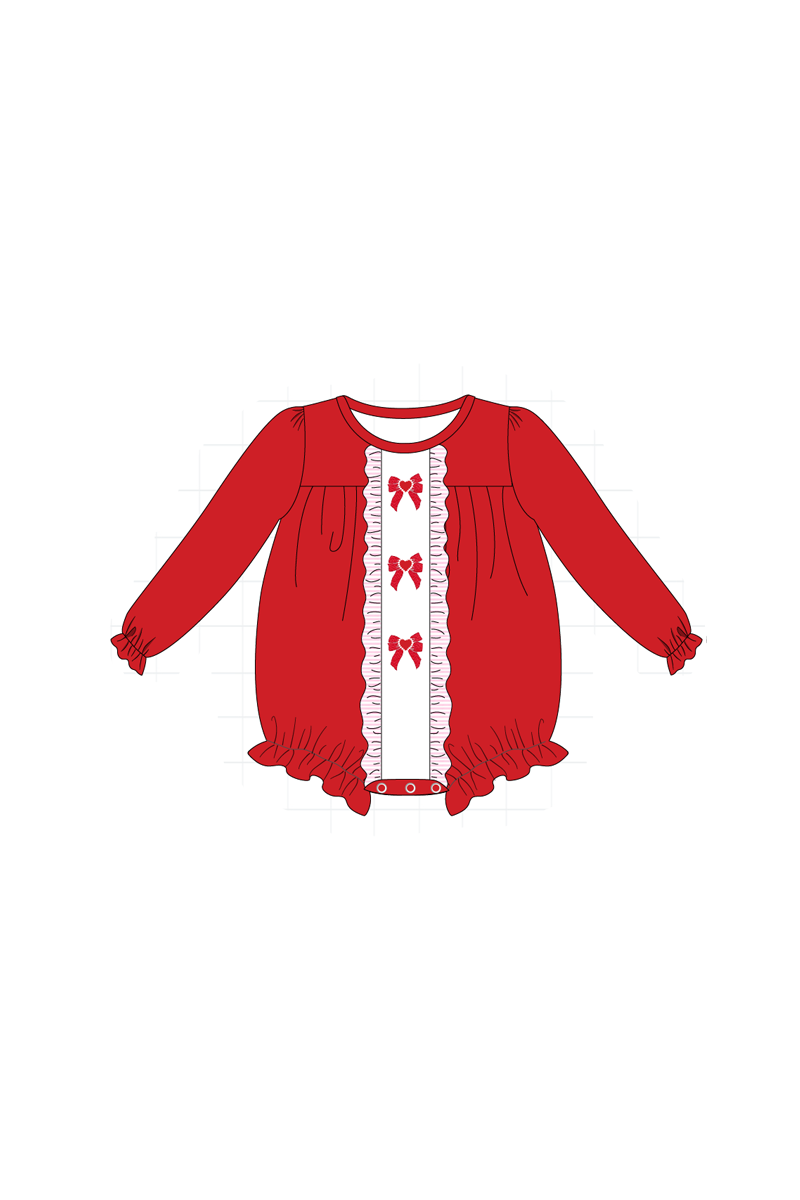 Red&navy valentine's day bow train embroidery collection
