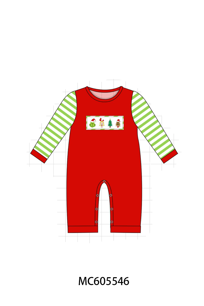 Green stripe christmas grinch embroidery collection (ETA-MID/LATE NOVEMBER)