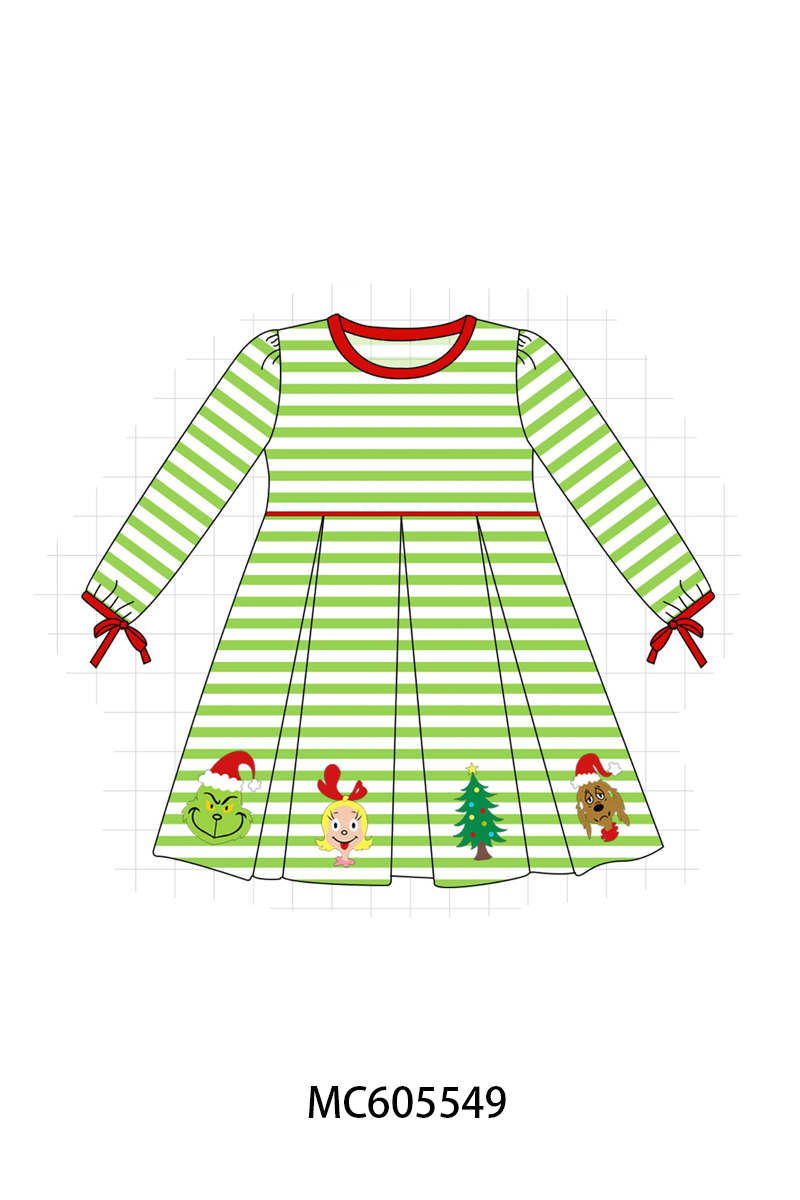 Green stripe christmas grinch embroidery collection (ETA-MID/LATE NOVEMBER)