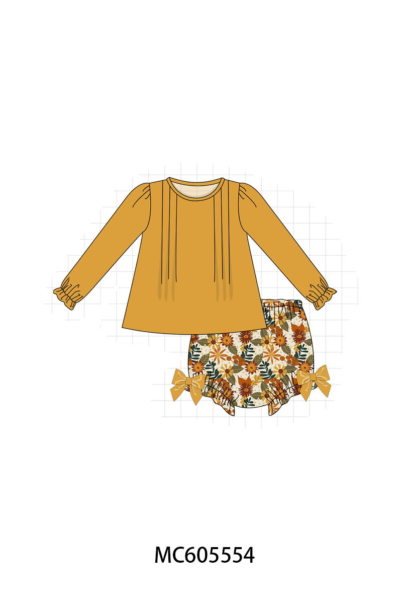 Mustard floral print ruffle collection (ETA-MID/LATE NOVEMBER)