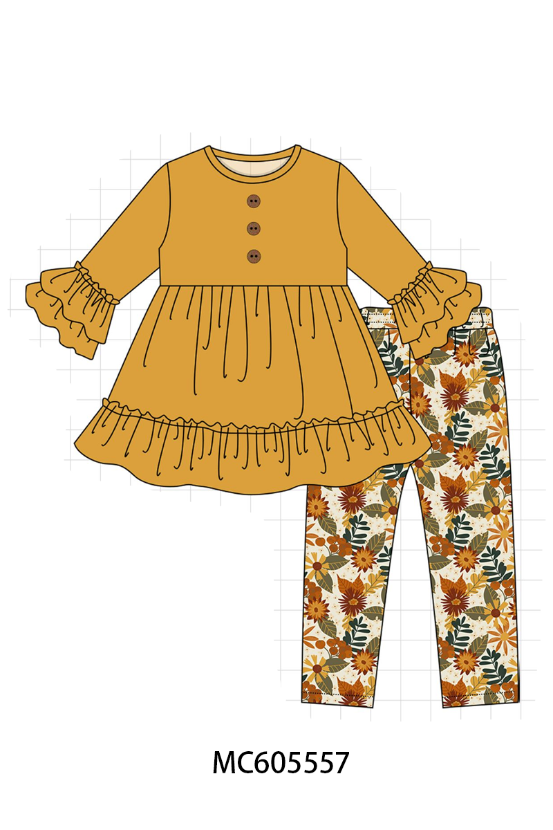 Mustard floral print ruffle collection (ETA-MID/LATE NOVEMBER)