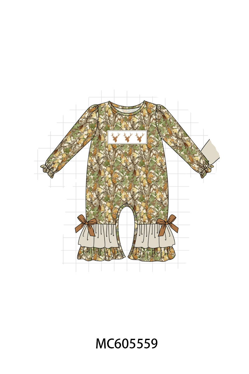 Green leaves deer embroidery collection (ETA-MID/LATE NOVEMBER)