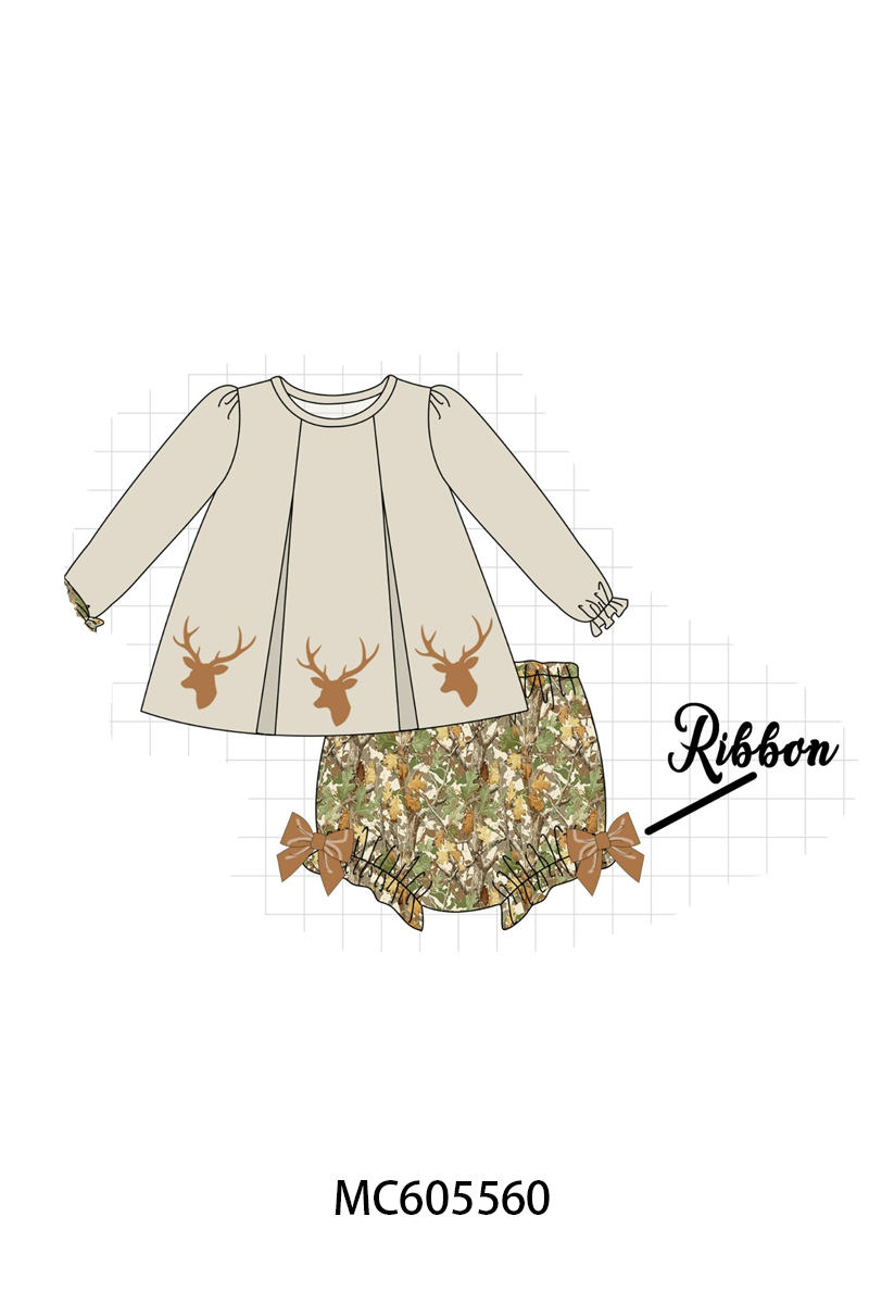 Green leaves deer embroidery collection (ETA-MID/LATE NOVEMBER)