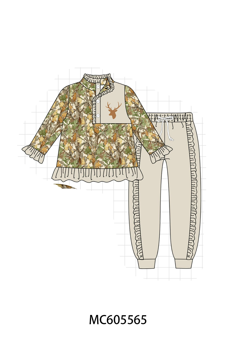 Green leaves deer embroidery collection (ETA-MID/LATE NOVEMBER)