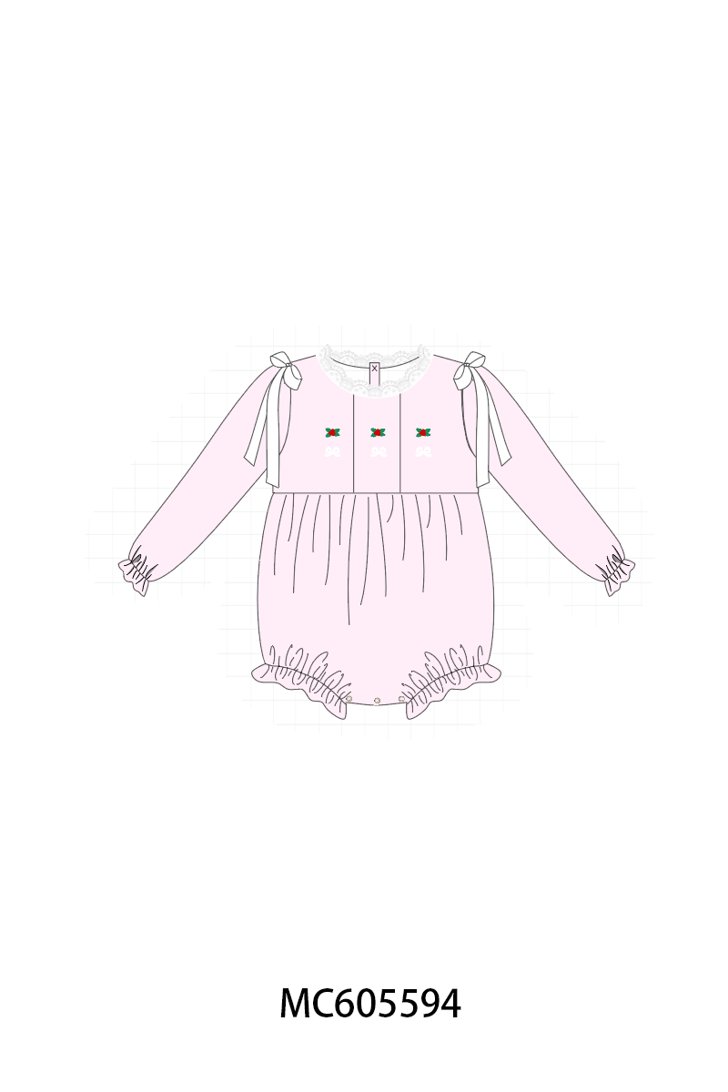 Pink christmas holly embroidery collection (ETA-MID/LATE NOVEMBER)