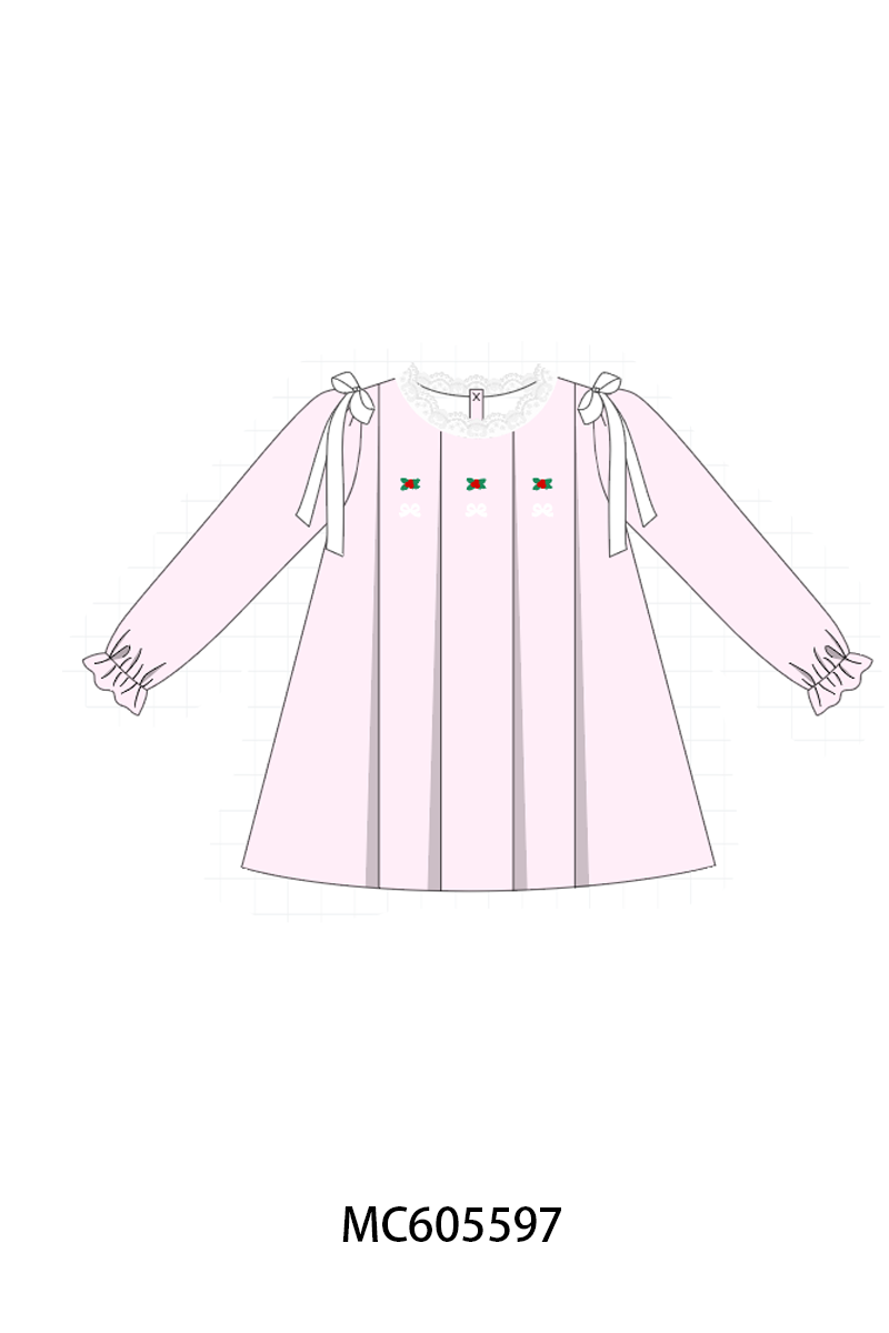 Pink christmas holly embroidery collection (ETA-MID/LATE NOVEMBER)