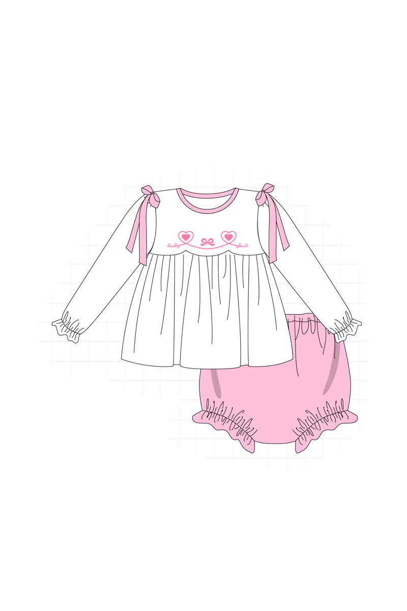 Pink valentine's day bow heart collection