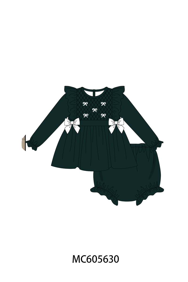 Forest velvet bow smocked ruffle collection (ETA-MID/LATE NOVEMBER)