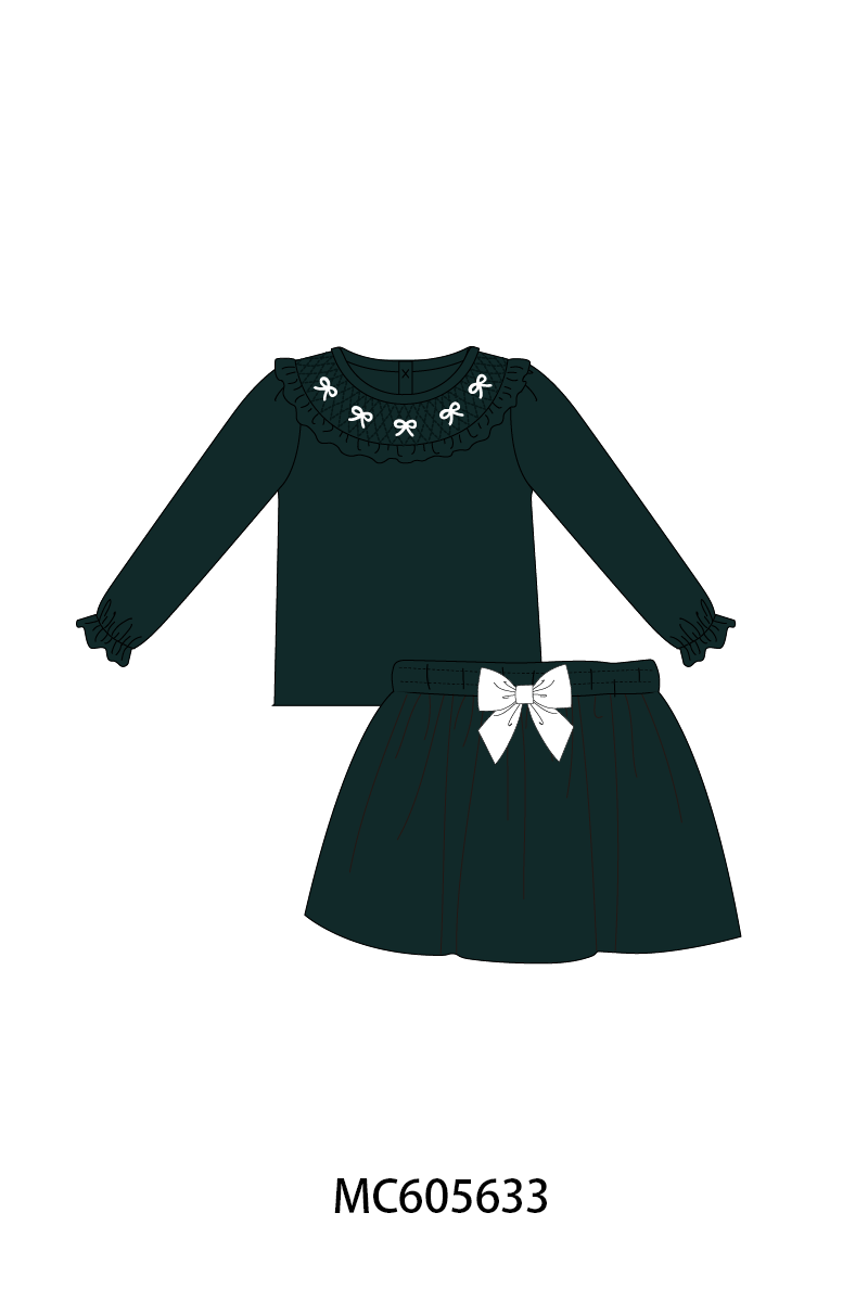 Forest velvet bow smocked ruffle collection (ETA-MID/LATE NOVEMBER)