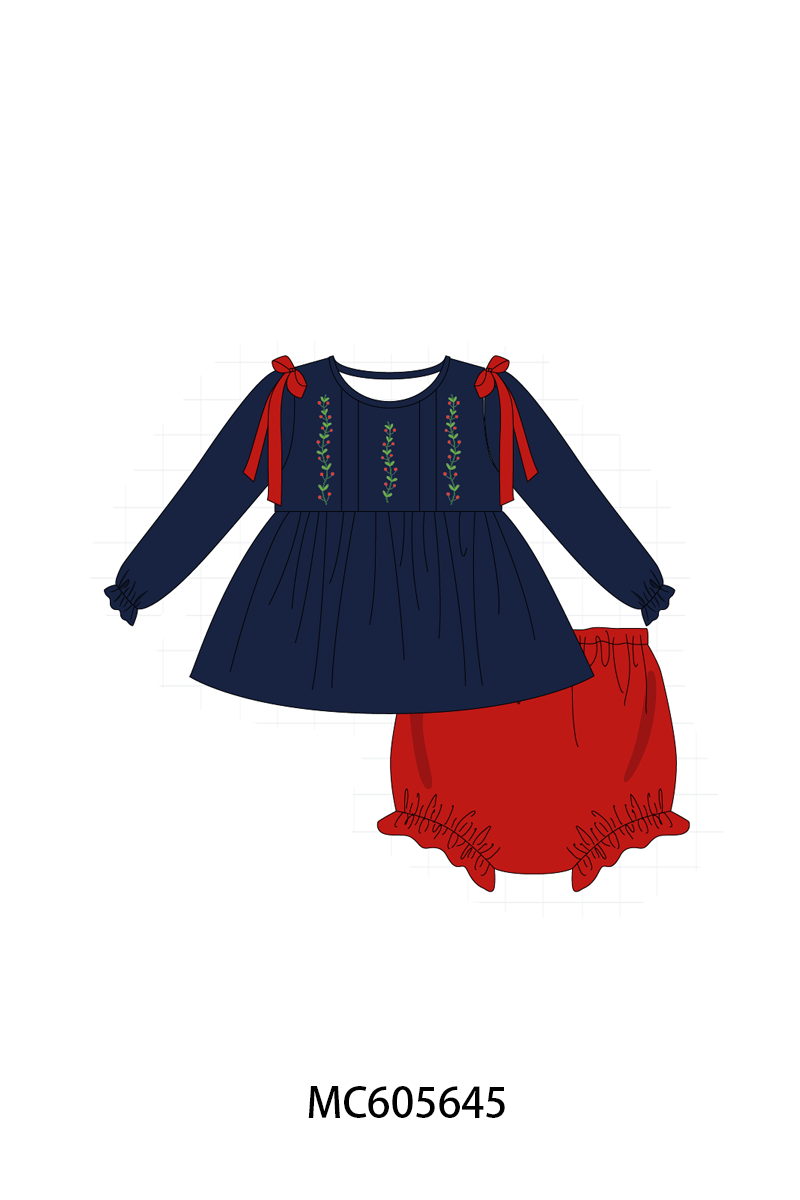 Navy holly embroidery collection (ETA-MID/LATE NOVEMBER)