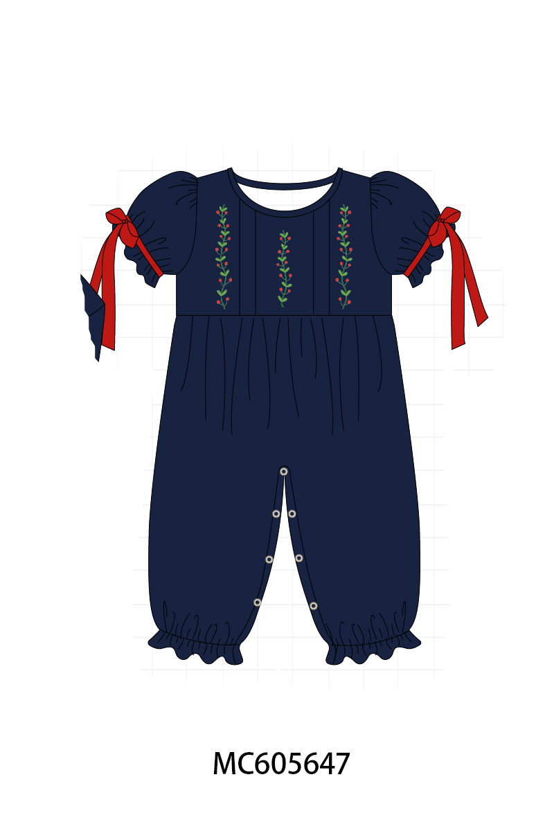 Navy holly embroidery collection (ETA-MID/LATE NOVEMBER)