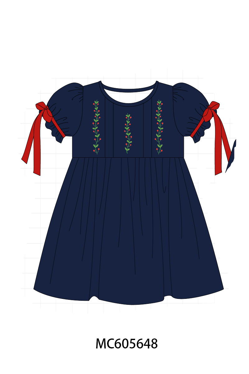 Navy holly embroidery collection (ETA-MID/LATE NOVEMBER)
