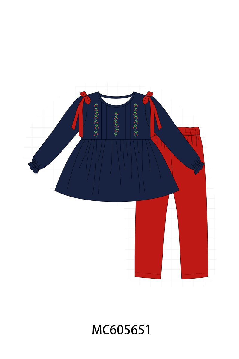 Navy holly embroidery collection (ETA-MID/LATE NOVEMBER)
