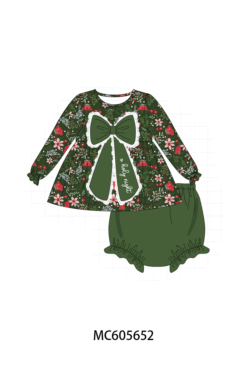 Green floral print bow collection (ETA-MID/LATE NOVEMBER)