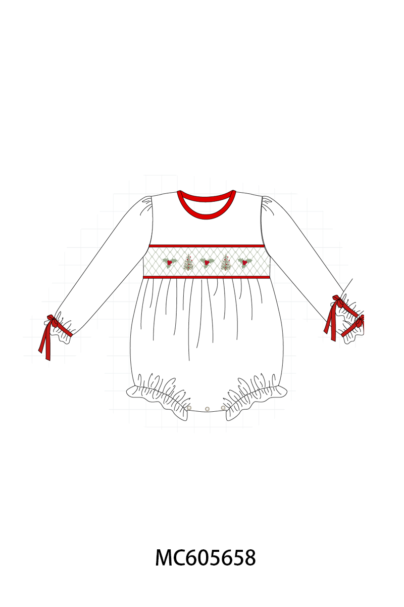 Red&sage christmas tree holly smocked collection (ETA-MID/LATE NOVEMBER)