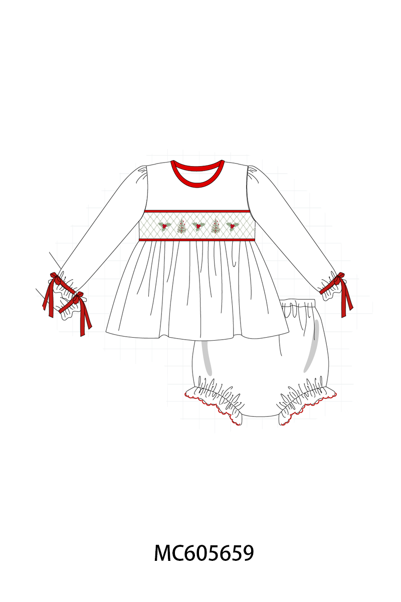 Red&sage christmas tree holly smocked collection (ETA-MID/LATE NOVEMBER)