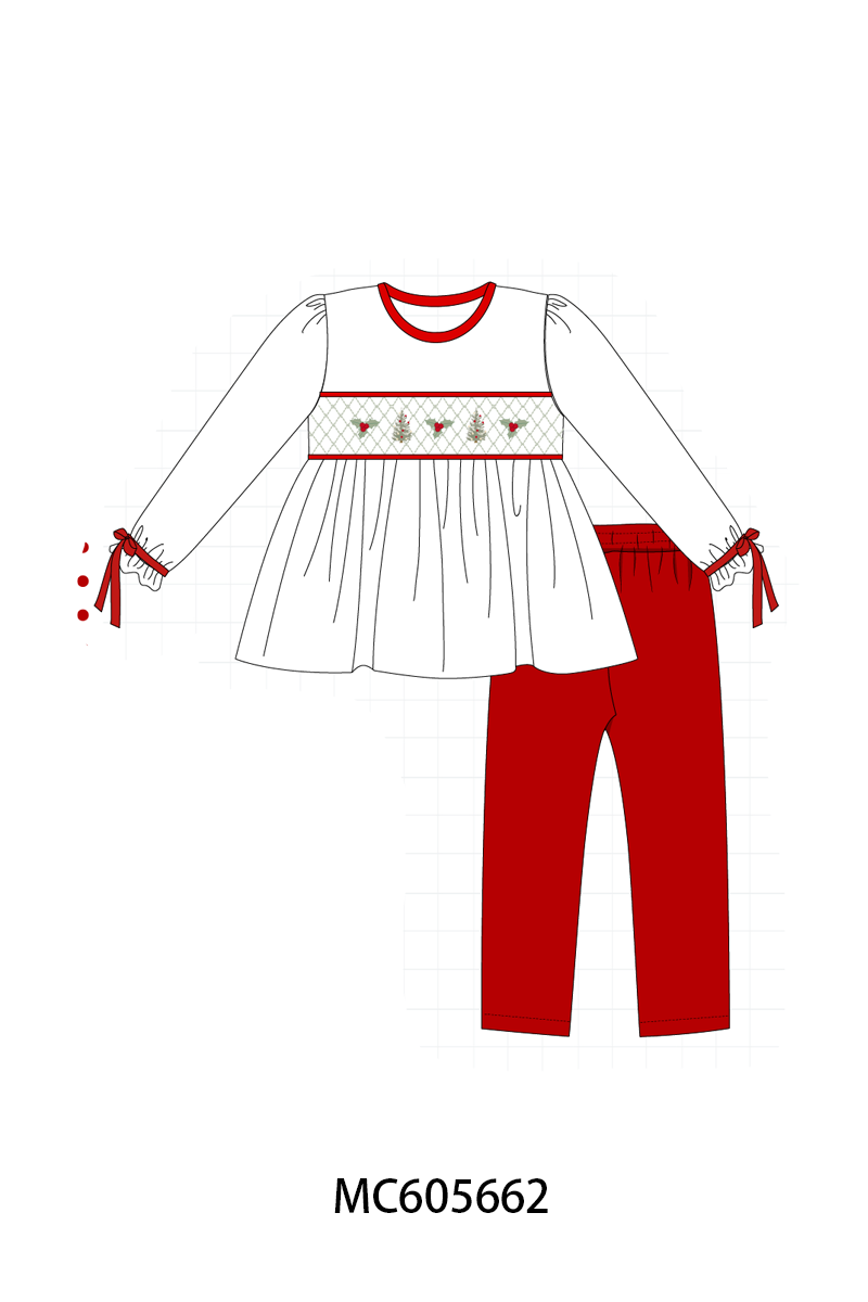 Red&sage christmas tree holly smocked collection (ETA-MID/LATE NOVEMBER)