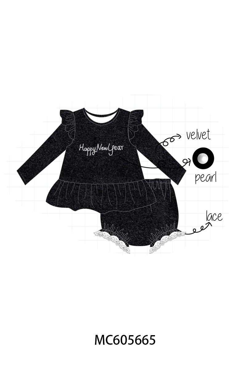 Black happy new year velvet pearl collection (ETA-MID/LATE NOVEMBER)