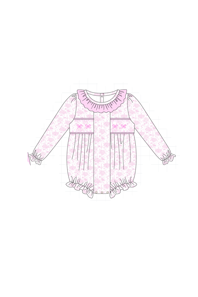 Pink bow smocked ruffle collection