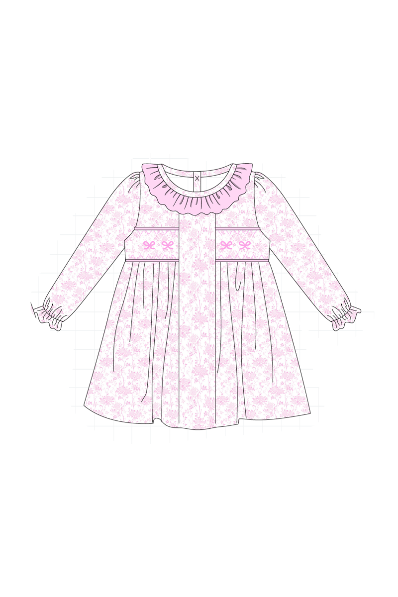 Pink bow smocked ruffle collection