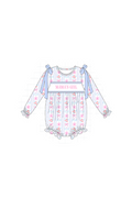 Blue MAMA'S GIRL embroidery floral collection