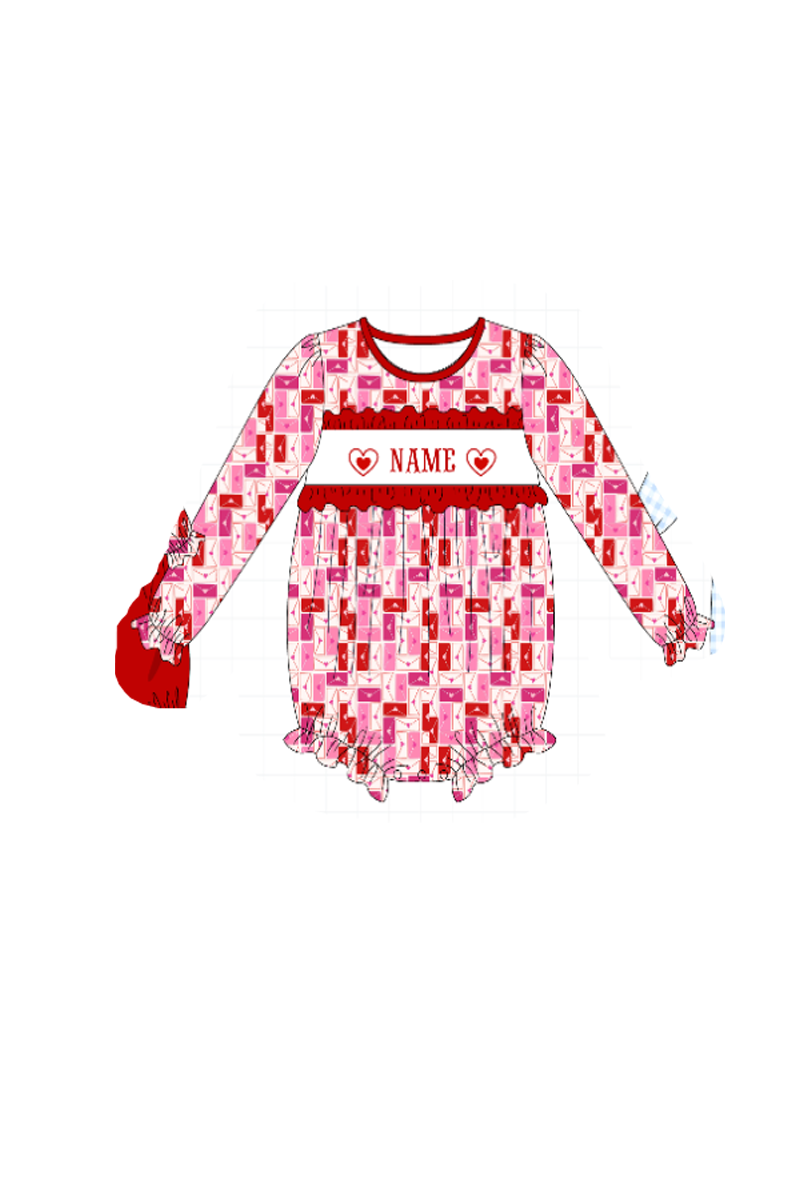 Red&blue heart monogram embroidery collection