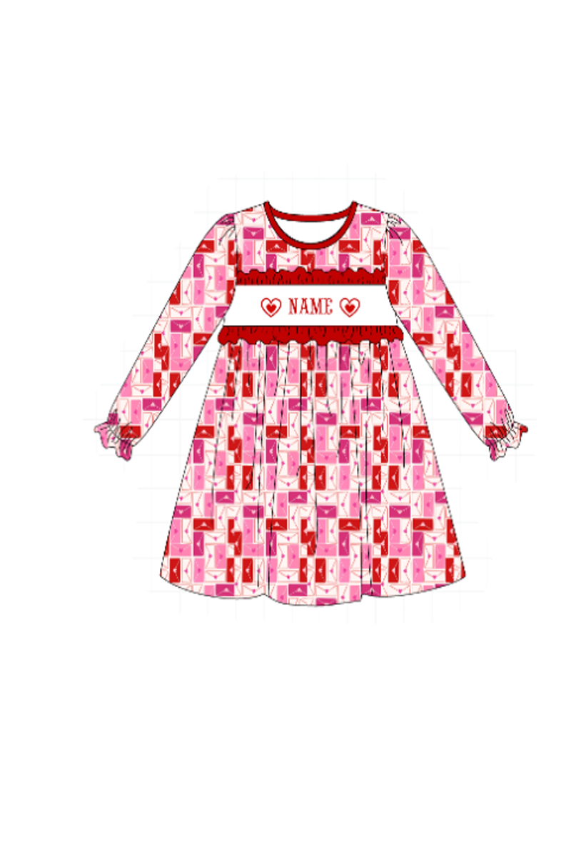 Red&blue heart monogram embroidery collection