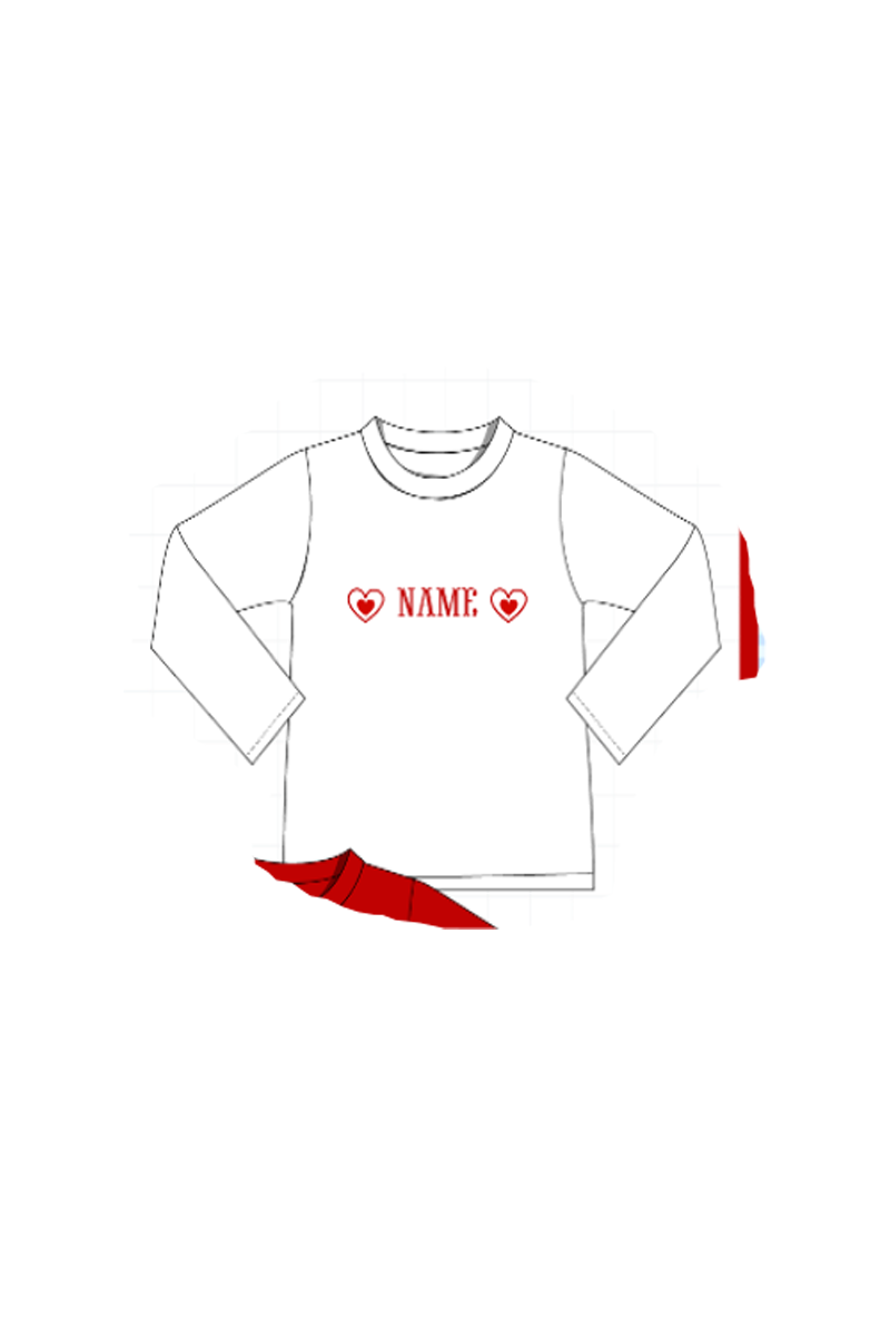 Red&blue heart monogram embroidery collection