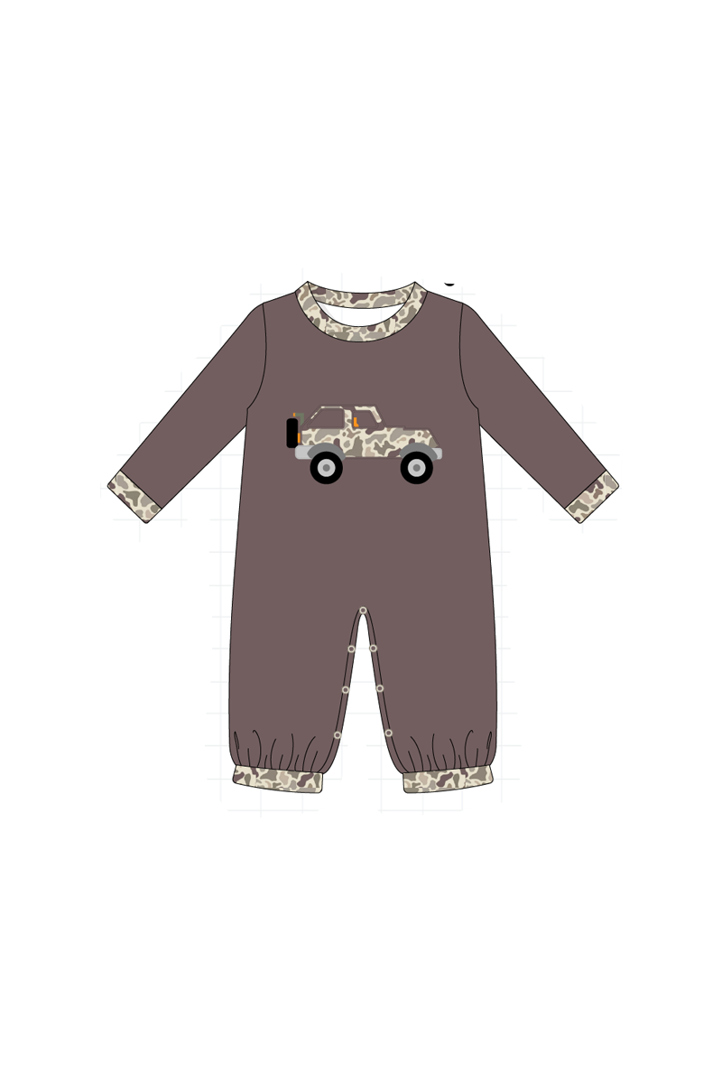 Mocha brown camouflage adventure applique collection