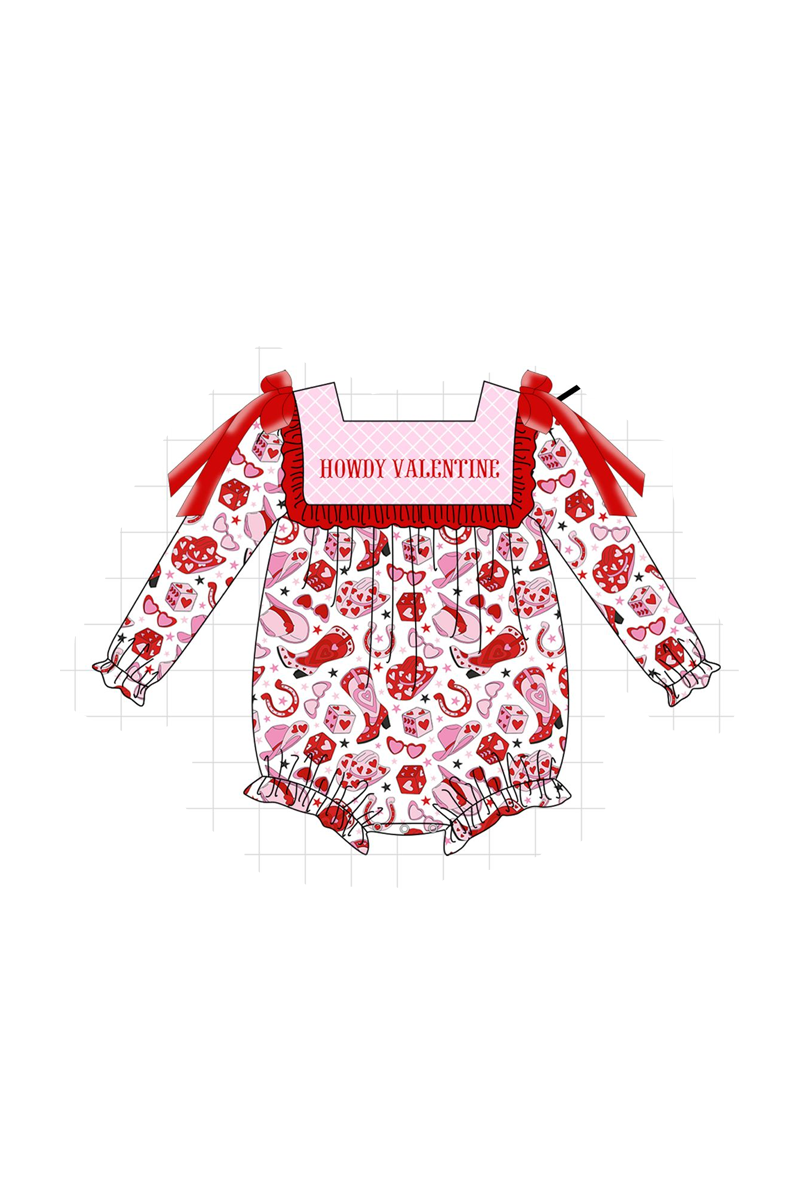 Red howdy valentine smocked collection